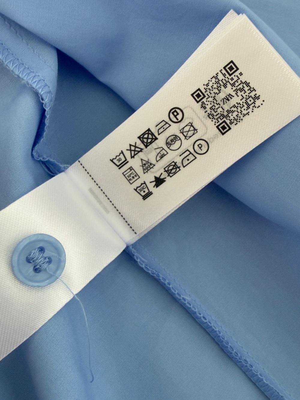 ZARA Women’s Oversized 100% Cotton Short Sleeve Shirt Blue Size S NWT - Picture 8 of 13
